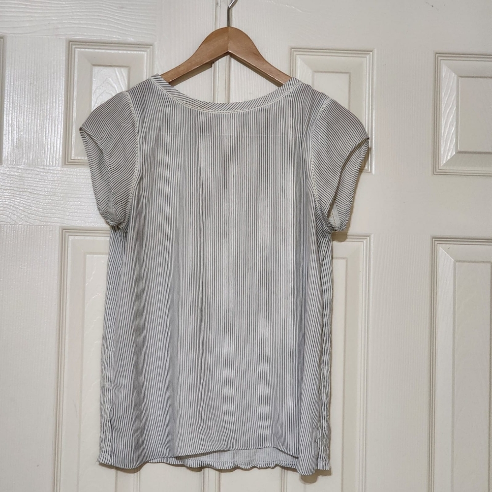 Loft Stripe Short Sleeve Blouse- Women's Petite